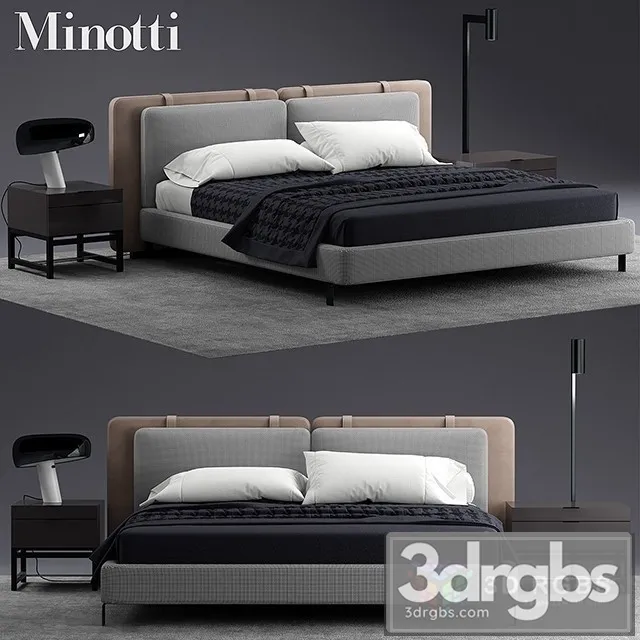 Minotti Tatlin Bed 02 3D Model Free