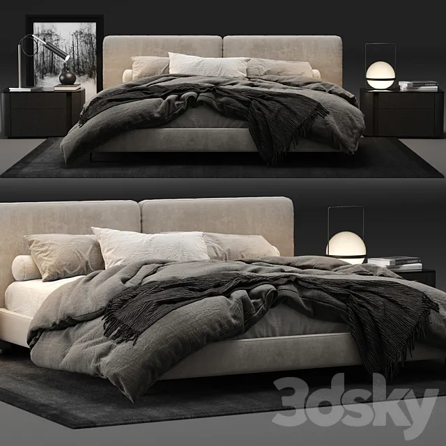 Minotti Tatlin Bed 3D Model