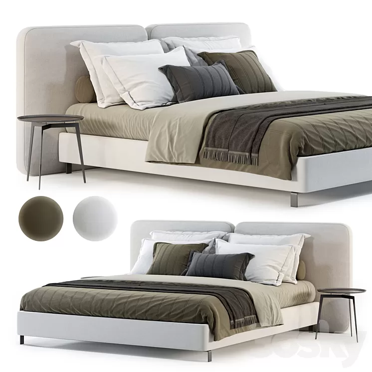 Minotti Tatlin Cover Bed 3D Model Free