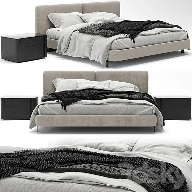 Minotti tatlin cover bed 3D Model