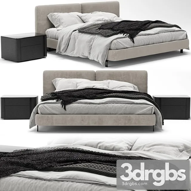 Minotti Tatlin Cover Bed 3D Model Free