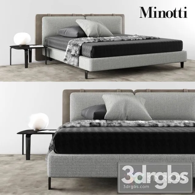 Minotti Tatlin Soft Bed 02 3D Model Free
