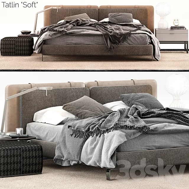 Minotti Tatlin Soft Bed 3D Model