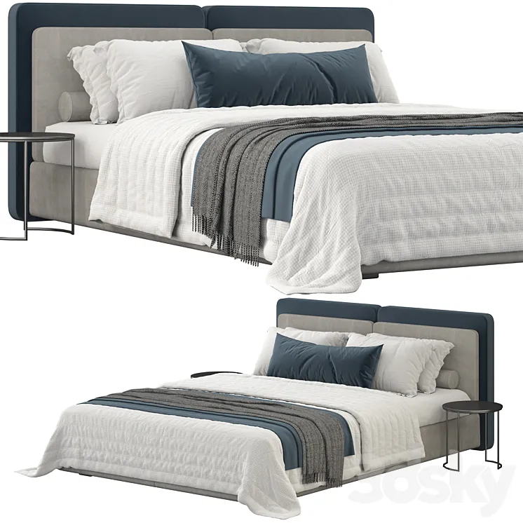 Minotti tatlin soft bed 3D Model Free