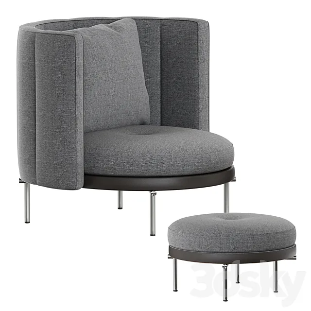 Minotti TORII Armchair 3D Model