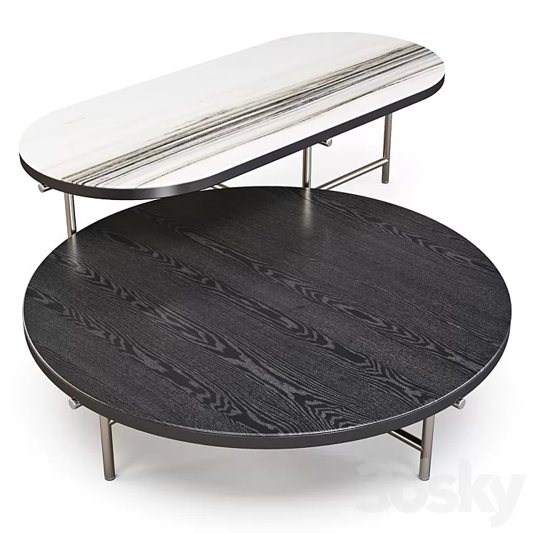 Minotti: Torii - Coffee Tables Set 02 3D Model