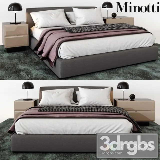 Minotti Towell  Bed 3D Model Free