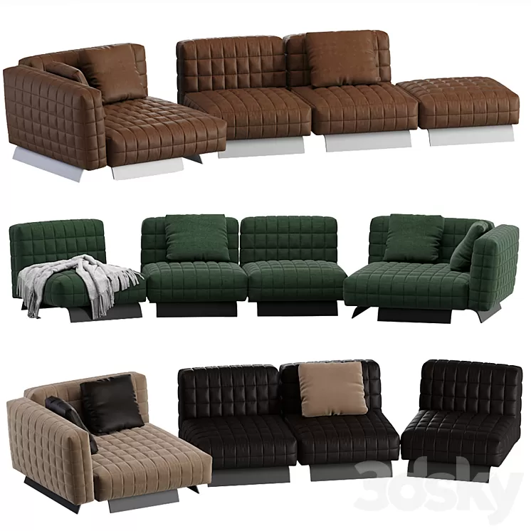 Minotti TWIGGY Modular Sofa 05 3D Model