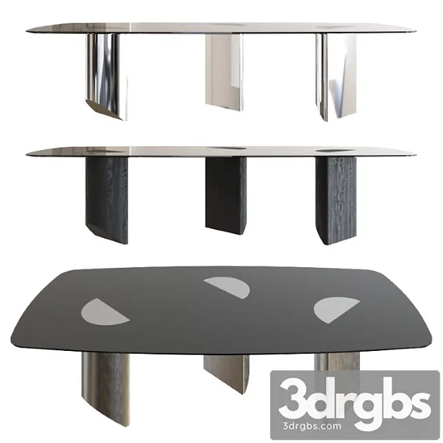 Minotti wedge barrel-shaped bronzed glass top 2 3D Model Free