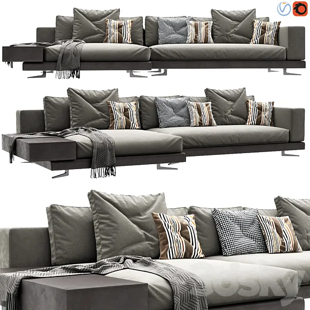 Minotti White Arrangement 03 3D Model