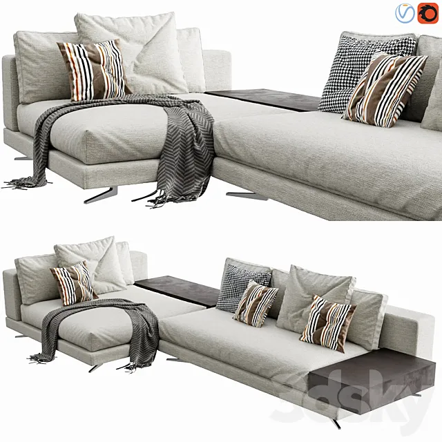 Minotti White Arrangement 04 3D Model