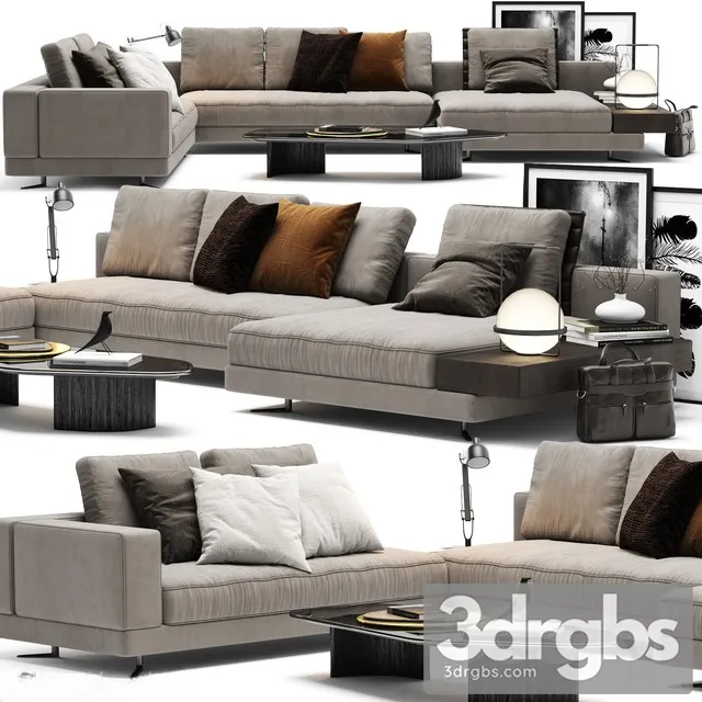 Minotti White Sofa 02 Free Download