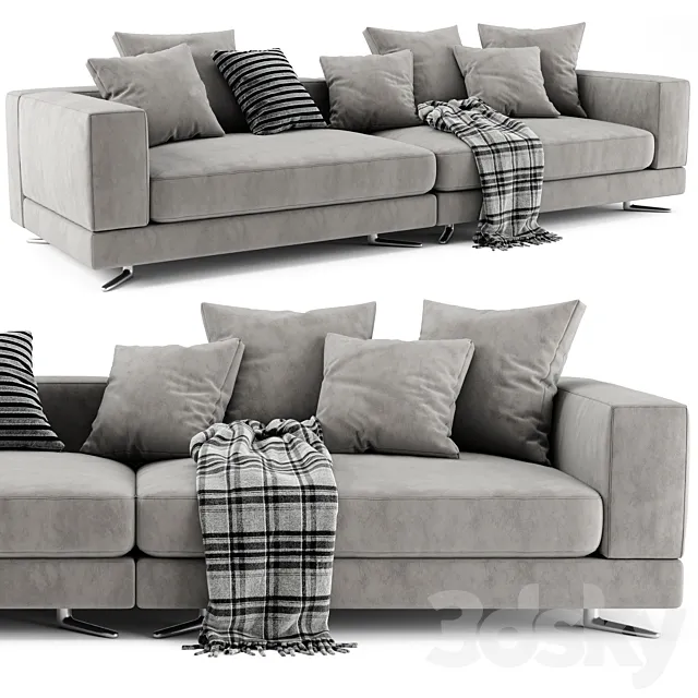 Minotti white sofa 3D Model