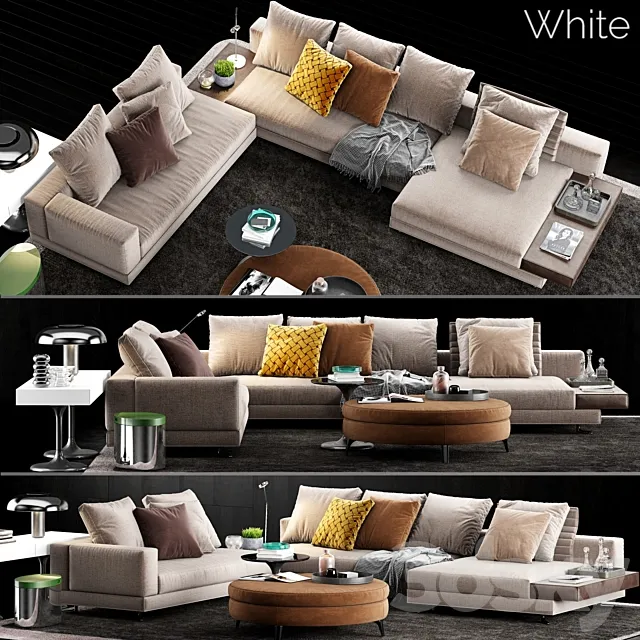 Minotti White Sofa 3DModel