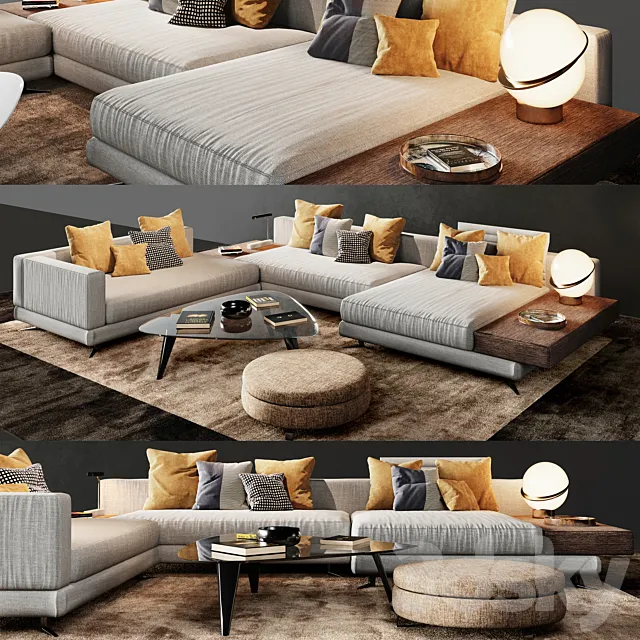 Minotti White Sofa 3DModel