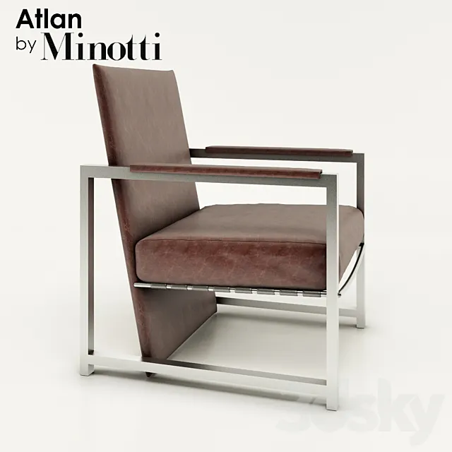 Minotti_Atlan Armchair 3D Model
