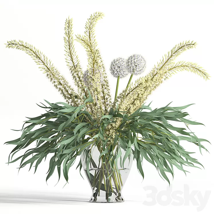 Mint tints bouquet 3D Model