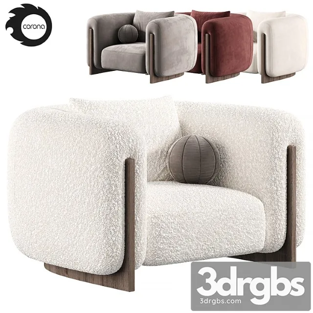 Minuit armchair by stephane parmentier armchairs 3D Model Free