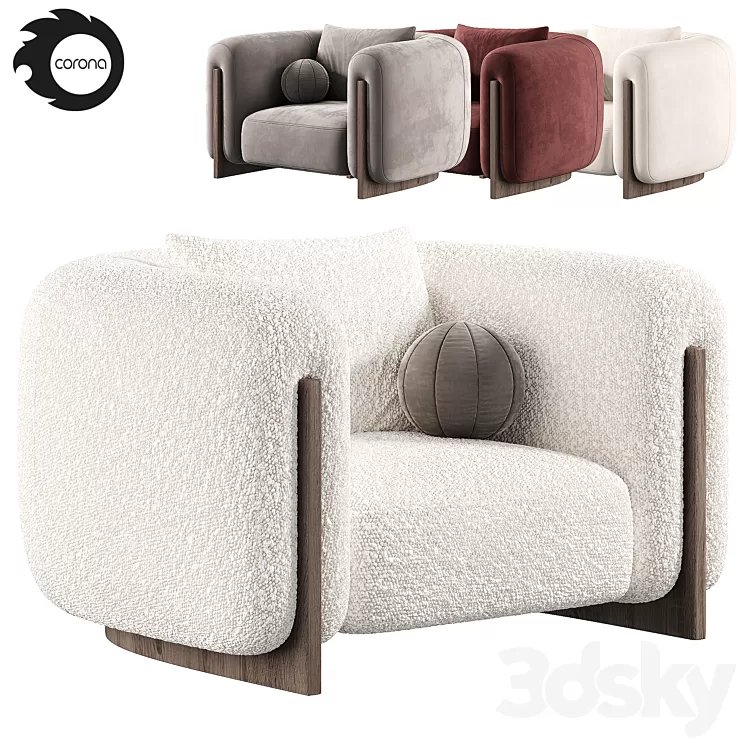 Minuit Armchair by stephane parmentier armchairs 3D Model Free