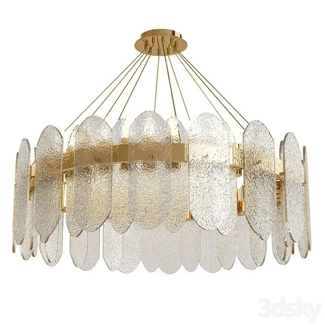 mirabelle blurry crystal modern chandelier 3D Model