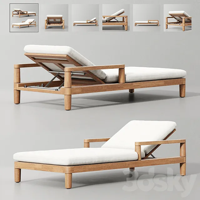 Miramar Teak Chaise 3DModel