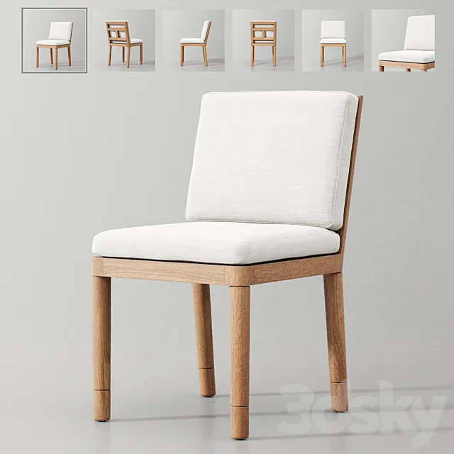 Miramar Teak Side Chair 3D Model