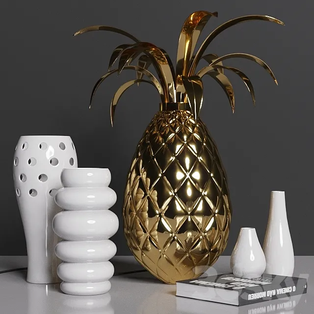 MIRANDA_PINEAPPLE_TABLE_decor_set 3D Model