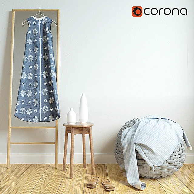 Mirror and ottoman 3DModel