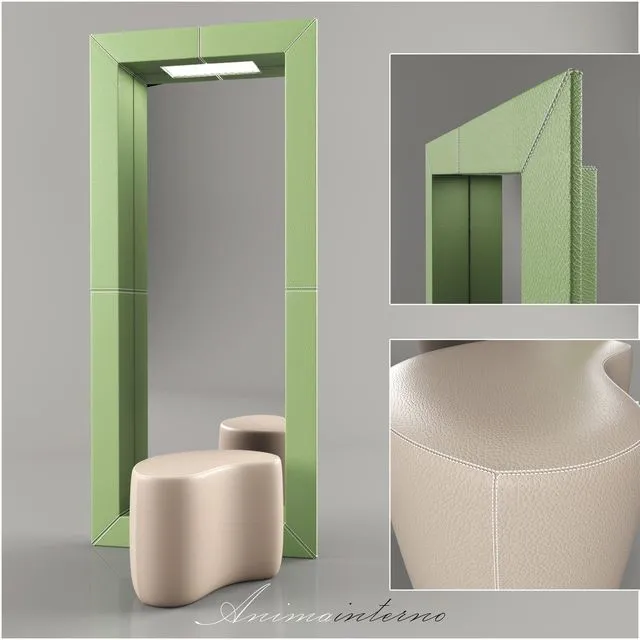 Mirror and pouffe Animainterno 3D Model