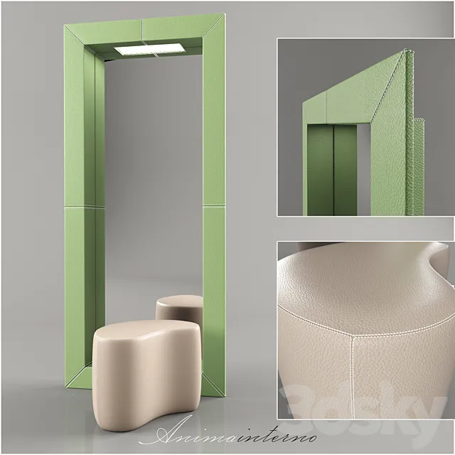 Mirror and pouffe "Animainterno" 3D Model
