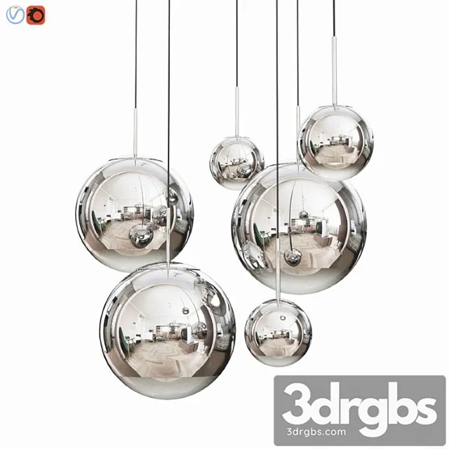 Mirror ball pendant chrome dinning light set Free Download