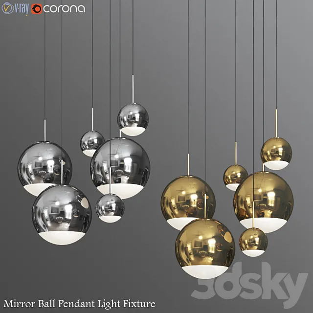 Mirror Ball Pendants - Tom Dixon 3D Model