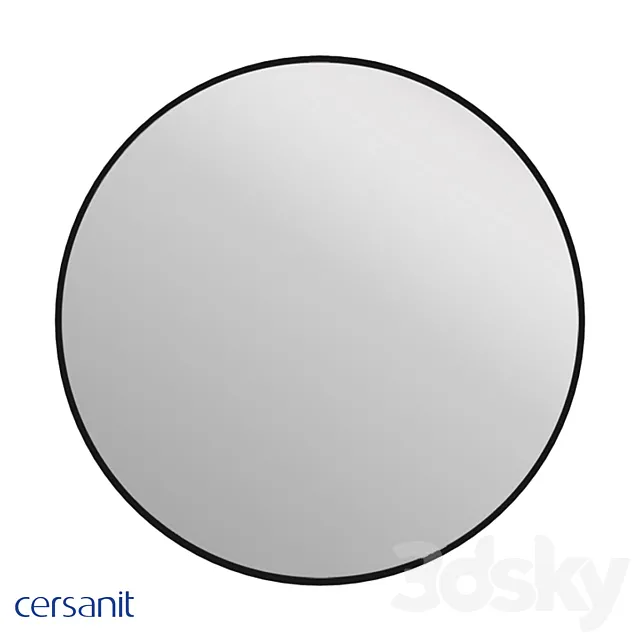 Mirror Cersanit ECLIPSE smart 90×90 with light round in black frame A64148 3D Model