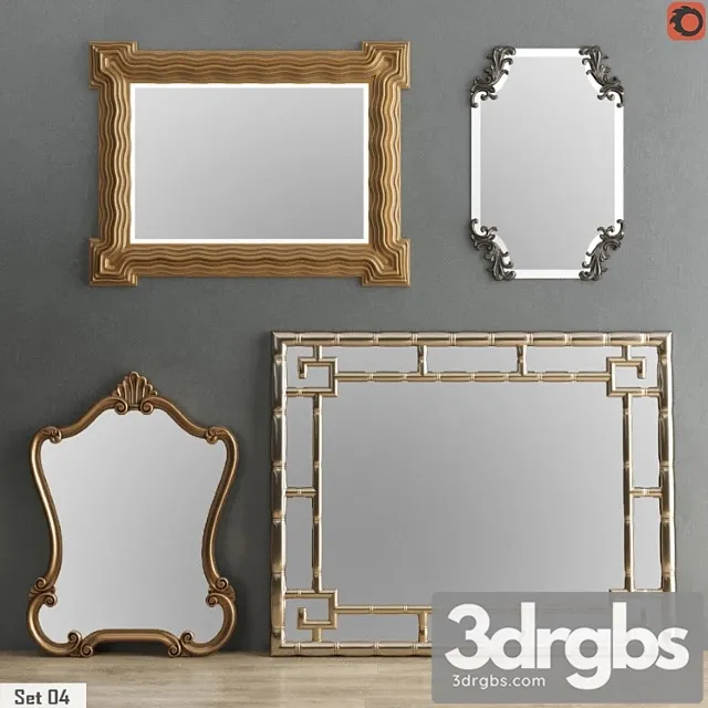 Mirror collection set 04 3D Model Download