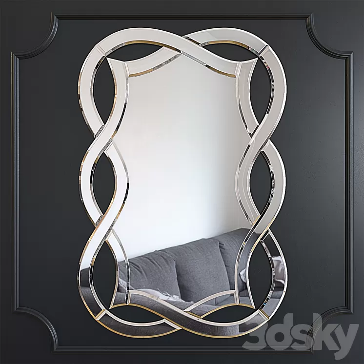 Mirror decorative with a figured mirror frame 17-0925 3D Model