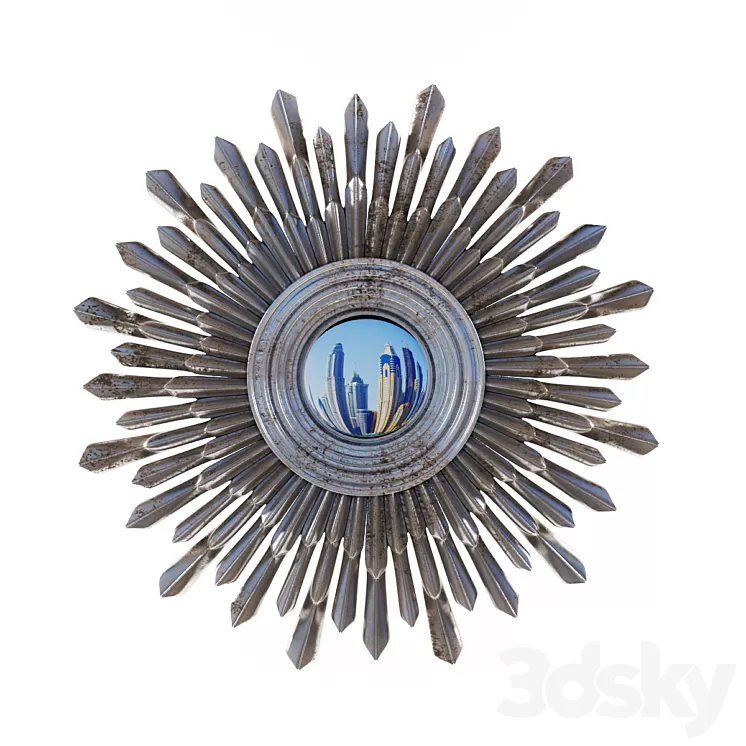 Mirror in metal frame