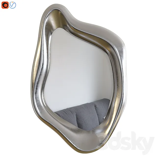 Mirror kare design. Mirror Hologram Silver 3D Model