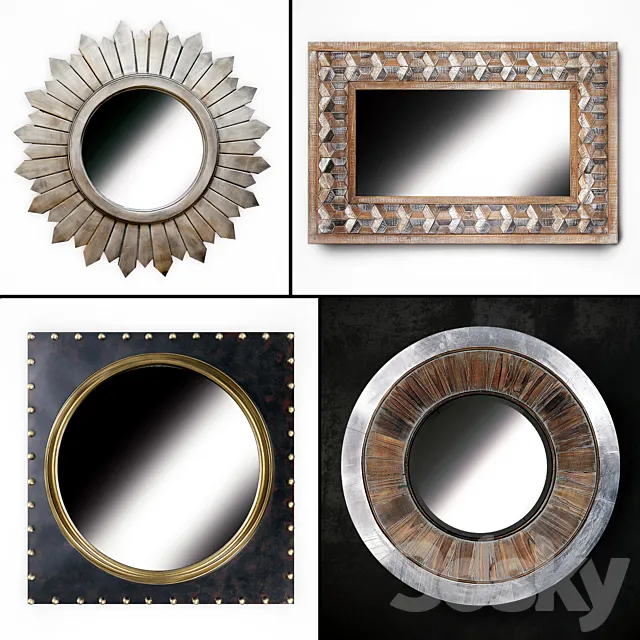 Mirror on wall 58 3D Model