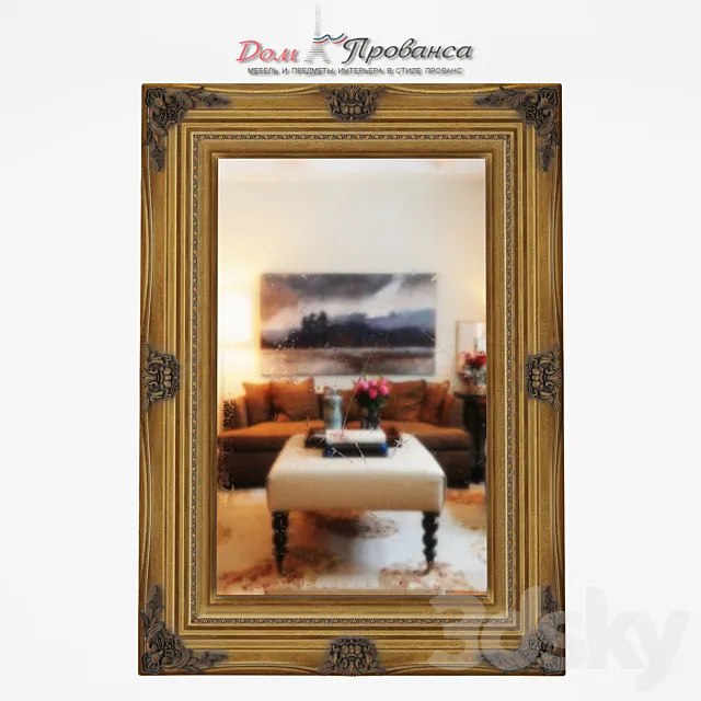 Mirror with gilded frame 50?70 3DModel