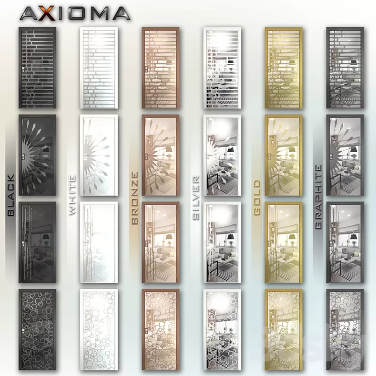 Mirrored doors Axioma (set 1) 3D Model
