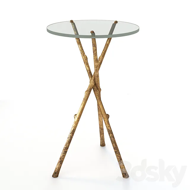 Mis en Demeure PED. TABLE SOLOGNE S W. GLASS 3D Model