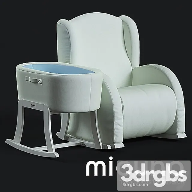 Miscellaneous Set micuna flor armchair and cot 3D Model Free