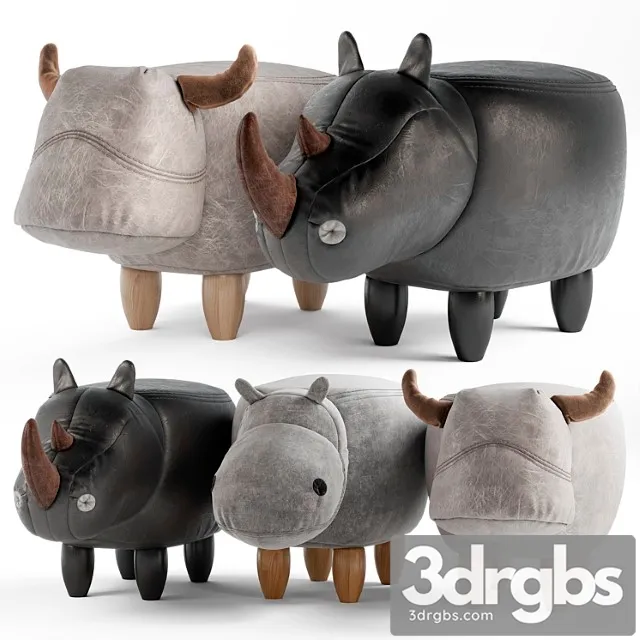 Miscellaneous Set of Childrens Poufs 3D Model Free