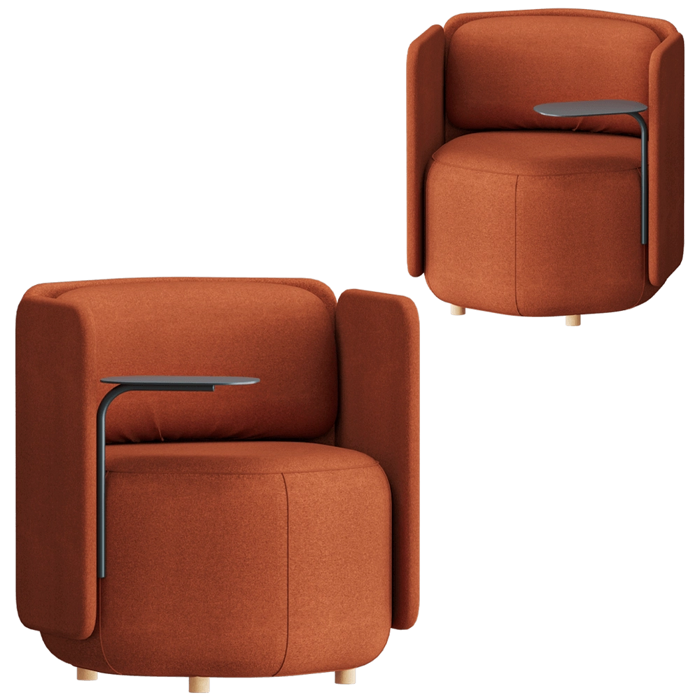 MISSANA - Low armchair with table Hex 3D Model