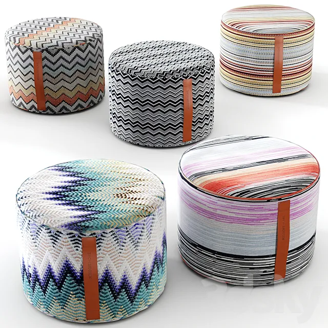 Missoni home poufs 3DModel