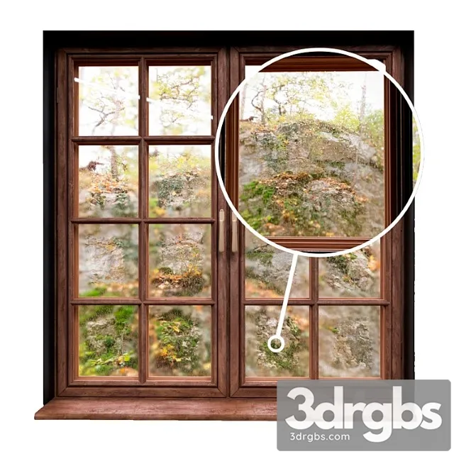 Misted glass material with water droplets