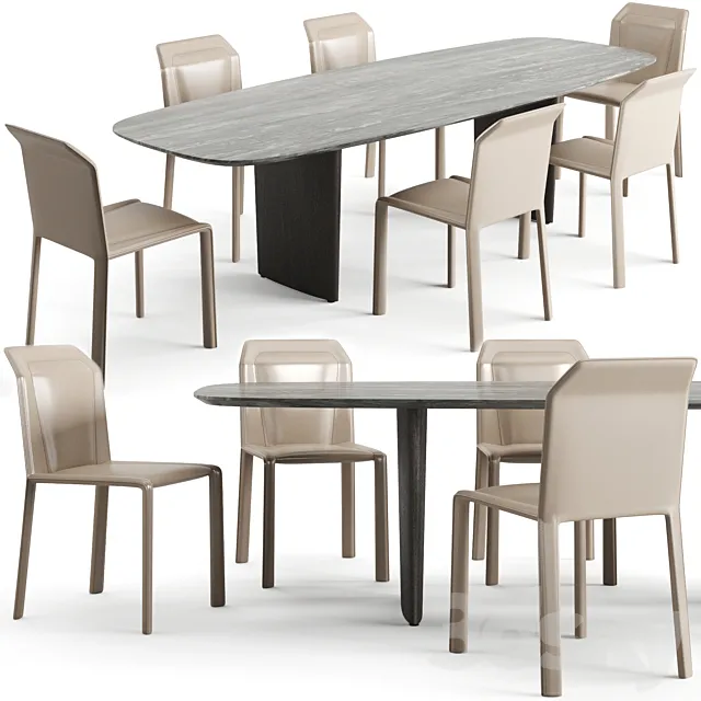 MisuraEmme Dining Ala Table And Brera Chair 3DModel