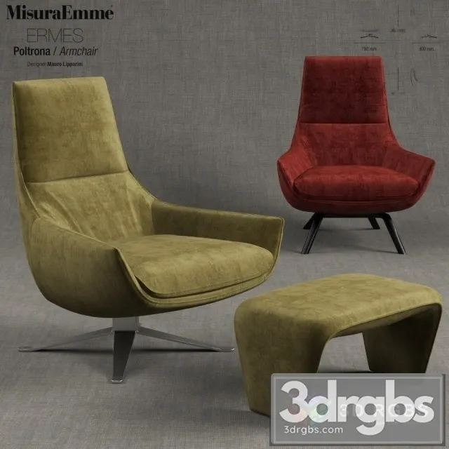 Misuraemme Ermes Armchair 3D Model Free