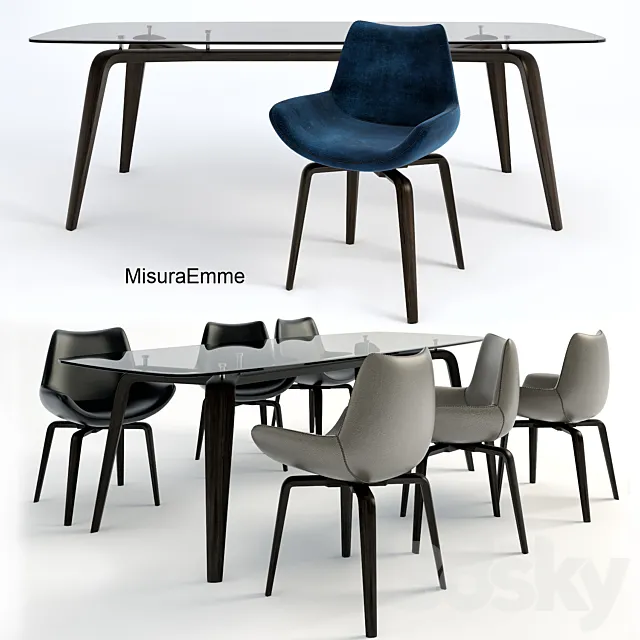 MisuraEmme_GRAMERCY table_ARCHETTO chair 3DModel