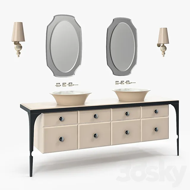 Mitage Milldue Edition Majestic Washbasin Composition 3D Model